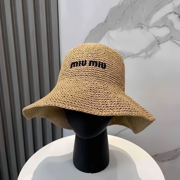 Meet the Posher Accessories - Women’s Miu Miu Tan Woven Hat
